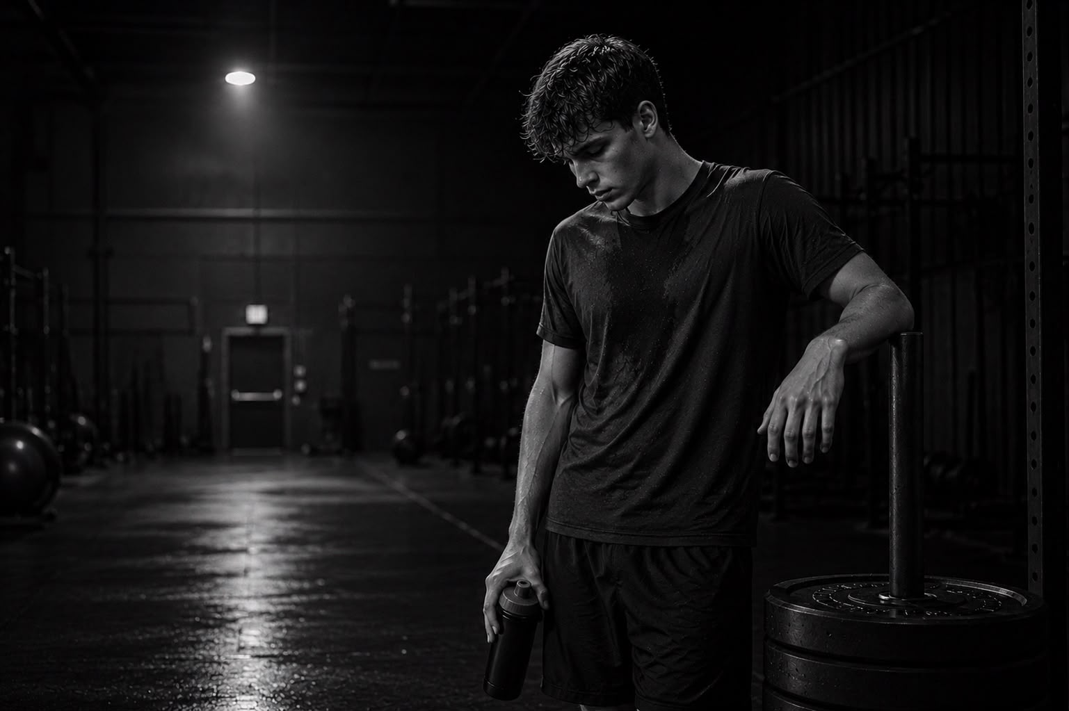 Athlete reflecting after training